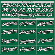 Load image into Gallery viewer, Custom Kelly Green Black Pinstripe White Two-Button Unisex Softball Jersey