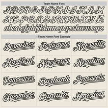 Load image into Gallery viewer, Custom Cream Black Pinstripe Black Two-Button Unisex Softball Jersey