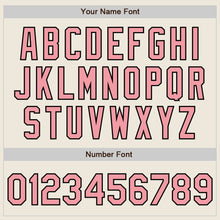 Load image into Gallery viewer, Custom Cream Black Pinstripe Medium Pink Two-Button Unisex Softball Jersey