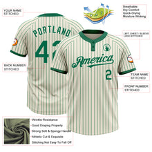 Load image into Gallery viewer, Custom Cream Kelly Green Pinstripe Kelly Green Two-Button Unisex Softball Jersey