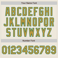 Load image into Gallery viewer, Custom Cream Kelly Green Pinstripe Old Gold Two-Button Unisex Softball Jersey