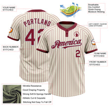 Load image into Gallery viewer, Custom Cream Crimson Pinstripe Gray Two-Button Unisex Softball Jersey