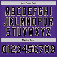 Load image into Gallery viewer, Custom Purple Black Pinstripe Cream Two-Button Unisex Softball Jersey