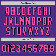 Load image into Gallery viewer, Custom Purple Pink Pinstripe Black Two-Button Unisex Softball Jersey