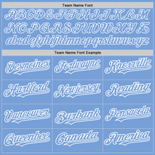 Load image into Gallery viewer, Custom Light Blue White Pinstripe White Two-Button Unisex Softball Jersey