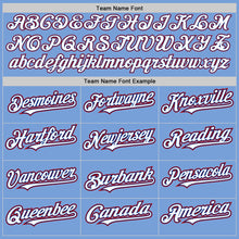 Load image into Gallery viewer, Custom Light Blue Royal Pinstripe White-Red Two-Button Unisex Softball Jersey