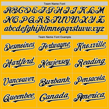 Load image into Gallery viewer, Custom Gold Black Pinstripe White Two-Button Unisex Softball Jersey