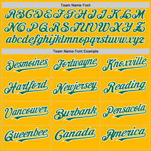 Load image into Gallery viewer, Custom Gold Kelly Green Pinstripe White Two-Button Unisex Softball Jersey