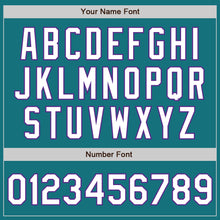 Load image into Gallery viewer, Custom Teal Purple Pinstripe White Two-Button Unisex Softball Jersey