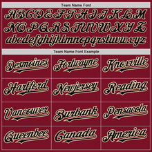 Load image into Gallery viewer, Custom Crimson Black Pinstripe Cream Two-Button Unisex Softball Jersey