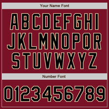 Load image into Gallery viewer, Custom Crimson Black Pinstripe Cream Two-Button Unisex Softball Jersey