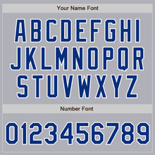 Load image into Gallery viewer, Custom Gray Royal Pinstripe White Two-Button Unisex Softball Jersey