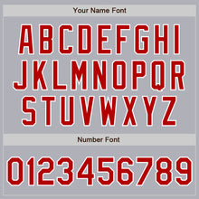 Load image into Gallery viewer, Custom Gray Red Pinstripe White Two-Button Unisex Softball Jersey