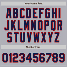 Load image into Gallery viewer, Custom Gray Red Pinstripe Navy Two-Button Unisex Softball Jersey