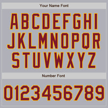 Load image into Gallery viewer, Custom Gray Crimson Pinstripe Gold Two-Button Unisex Softball Jersey