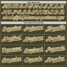 Load image into Gallery viewer, Custom Olive Cream Pinstripe Camo Salute To Service Two-Button Unisex Softball Jersey