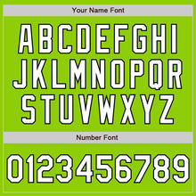 Load image into Gallery viewer, Custom Neon Green Black Pinstripe White Two-Button Unisex Softball Jersey