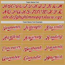 Load image into Gallery viewer, Custom Old Gold Red Pinstripe White Two-Button Unisex Softball Jersey