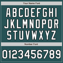 Load image into Gallery viewer, Custom Midnight Green Black Pinstripe White Two-Button Unisex Softball Jersey