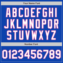 Load image into Gallery viewer, Custom Thunder Blue Pink Pinstripe White Two-Button Unisex Softball Jersey