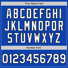 Load image into Gallery viewer, Custom Thunder Blue Black Pinstripe White Two-Button Unisex Softball Jersey