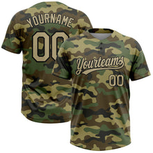 Load image into Gallery viewer, Custom Camo Vegas Gold-Black Salute To Service Two-Button Unisex Softball Jersey