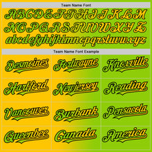 Load image into Gallery viewer, Custom Neon Green Yellow-Black Gradient Fashion Two-Button Unisex Softball Jersey