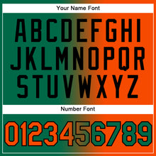 Load image into Gallery viewer, Custom Kelly Green Orange-Black Gradient Fashion Two-Button Unisex Softball Jersey