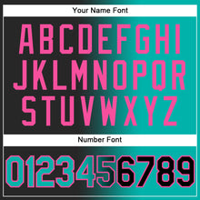 Load image into Gallery viewer, Custom Black Aqua-Pink Gradient Fashion Two-Button Unisex Softball Jersey