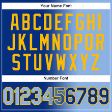 Load image into Gallery viewer, Custom Royal Light Blue-Gold Gradient Fashion Two-Button Unisex Softball Jersey