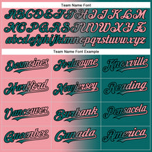 Load image into Gallery viewer, Custom Teal Medium Pink-Black Gradient Fashion Two-Button Unisex Softball Jersey