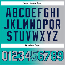 Load image into Gallery viewer, Custom Aqua Gray-Navy Gradient Fashion Two-Button Unisex Softball Jersey