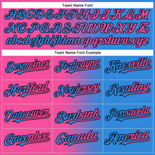 Load image into Gallery viewer, Custom Electric Blue Pink-Black Gradient Fashion Two-Button Unisex Softball Jersey