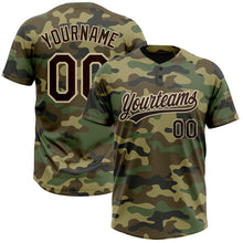 Load image into Gallery viewer, Custom Camo Brown-Cream Salute To Service Two-Button Unisex Softball Jersey