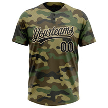 Load image into Gallery viewer, Custom Camo Black-Cream Salute To Service Two-Button Unisex Softball Jersey