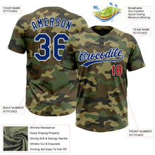 Load image into Gallery viewer, Custom Camo Royal-Red Salute To Service Two-Button Unisex Softball Jersey