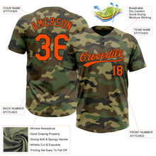 Load image into Gallery viewer, Custom Camo Orange-Black Salute To Service Two-Button Unisex Softball Jersey