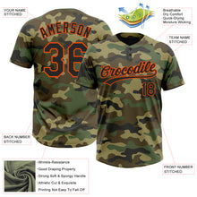 Load image into Gallery viewer, Custom Camo Black-Orange Salute To Service Two-Button Unisex Softball Jersey
