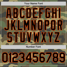 Load image into Gallery viewer, Custom Camo Black-Orange Salute To Service Two-Button Unisex Softball Jersey