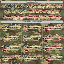 Load image into Gallery viewer, Custom Camo Vintage USA Flag-Cream Salute To Service Two-Button Unisex Softball Jersey