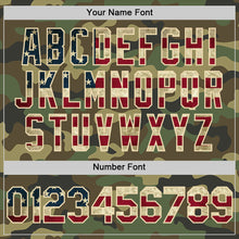 Load image into Gallery viewer, Custom Camo Vintage USA Flag-Cream Salute To Service Two-Button Unisex Softball Jersey