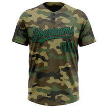 Load image into Gallery viewer, Custom Camo Kelly Green-Black Salute To Service Two-Button Unisex Softball Jersey
