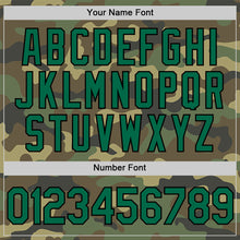 Load image into Gallery viewer, Custom Camo Kelly Green-Black Salute To Service Two-Button Unisex Softball Jersey