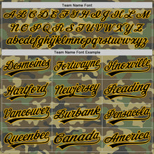 Load image into Gallery viewer, Custom Camo Black-Gold Salute To Service Two-Button Unisex Softball Jersey