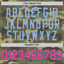 Load image into Gallery viewer, Custom Camo Pink Black-Light Blue Salute To Service Two-Button Unisex Softball Jersey