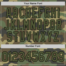 Load image into Gallery viewer, Custom Camo Olive-Black Salute To Service Two-Button Unisex Softball Jersey