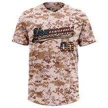 Load image into Gallery viewer, Custom Camo Vintage USA Flag-Black Salute To Service Two-Button Unisex Softball Jersey