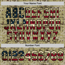 Load image into Gallery viewer, Custom Camo Vintage USA Flag-Black Salute To Service Two-Button Unisex Softball Jersey