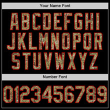 Load image into Gallery viewer, Custom Black Camo-Red Two-Button Unisex Softball Jersey