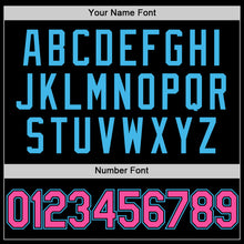 Load image into Gallery viewer, Custom Black Pink-Sky Blue Two-Button Unisex Softball Jersey